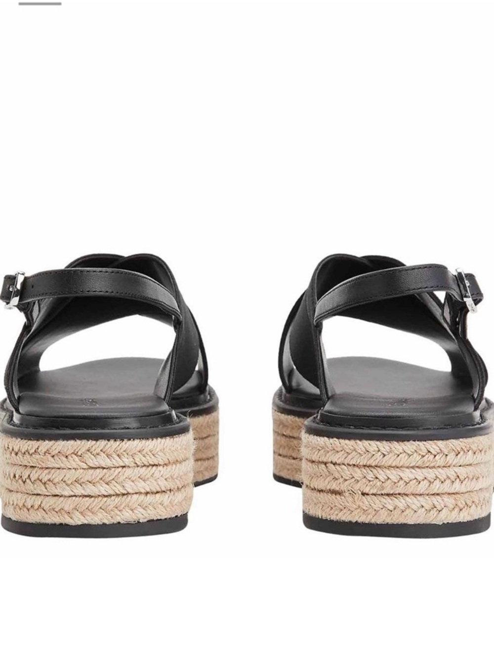 Calvin Klein Black Cross-Band Espadrille Platform Sandal - Picture 3 of 7